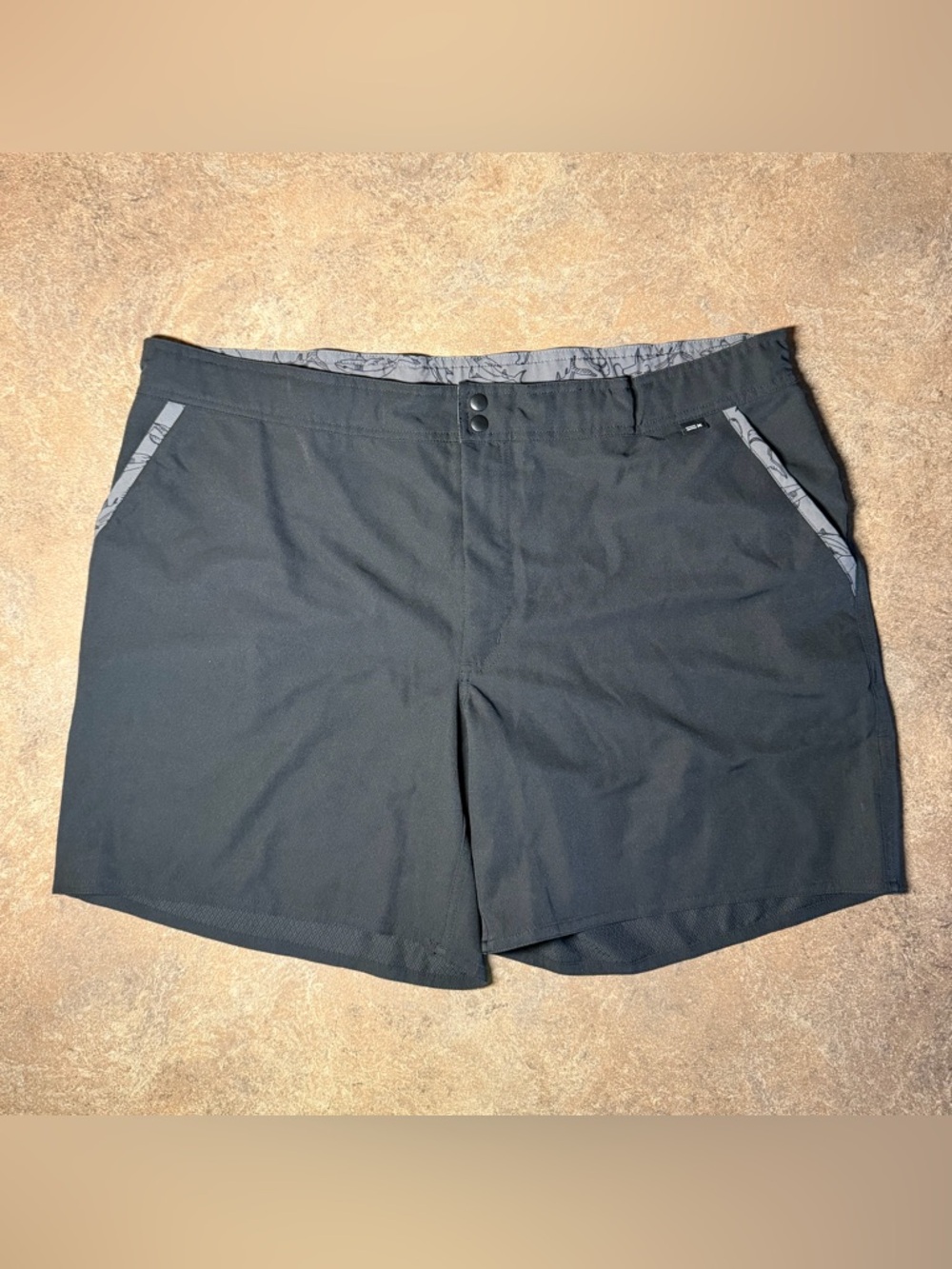 TomboyX Swim Shorts Black And Shark Print Sz 2XL Adjustable waist